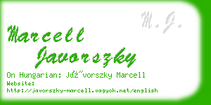 marcell javorszky business card